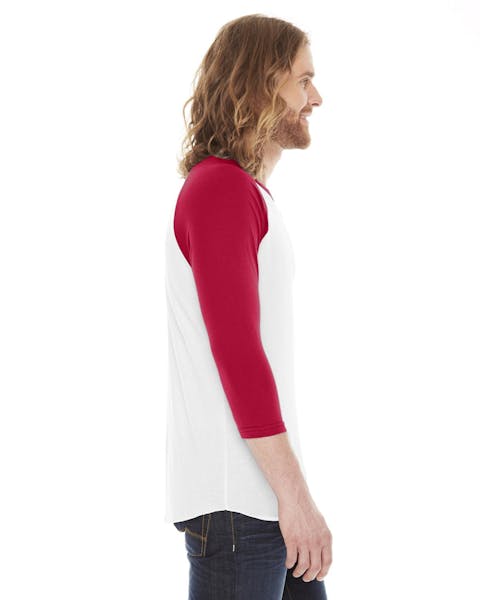 American Apparel BB453 Unisex Poly - Cotton USA Made 3/4 - Sleeve Raglan T - Shirt - Ninja Transfers