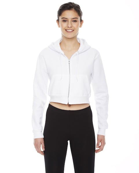 American Apparel F397W Ladies' Cropped Flex Fleece Zip Hoodie - Ninja Transfers