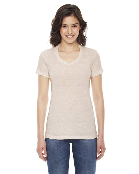 American Apparel TR301W Ladies' Triblend Short - Sleeve Track T - Shirt - Ninja Transfers