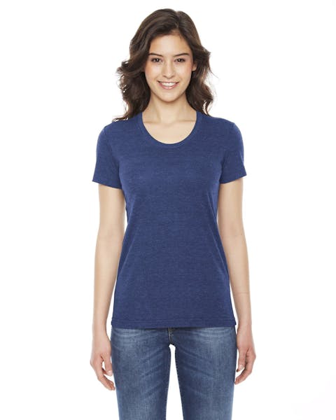 American Apparel TR301W Ladies' Triblend Short - Sleeve Track T - Shirt - Ninja Transfers