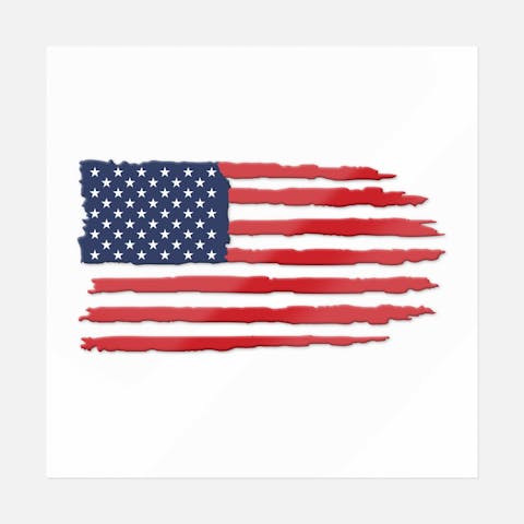 American Distressed Flag Sticker (Colored) - Ninja Transfers