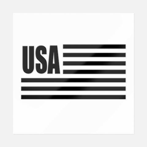 American Flag USA Sticker (Black & White) - Ninja Transfers