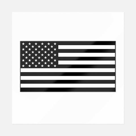 American Flag With 2 Layers Sticker (Black & White) - Ninja Transfers