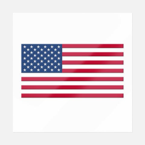 American Flag With 2 Layers Sticker (Colored) - Ninja Transfers