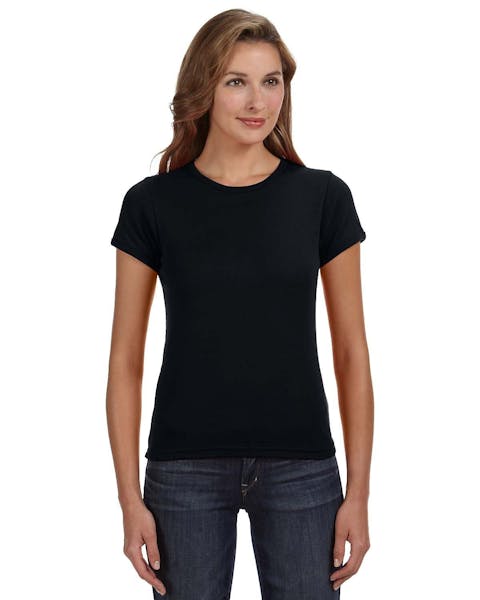 Anvil 1441 Ladies' 1x1 Baby Rib Scoop T - Shirt - Ninja Transfers