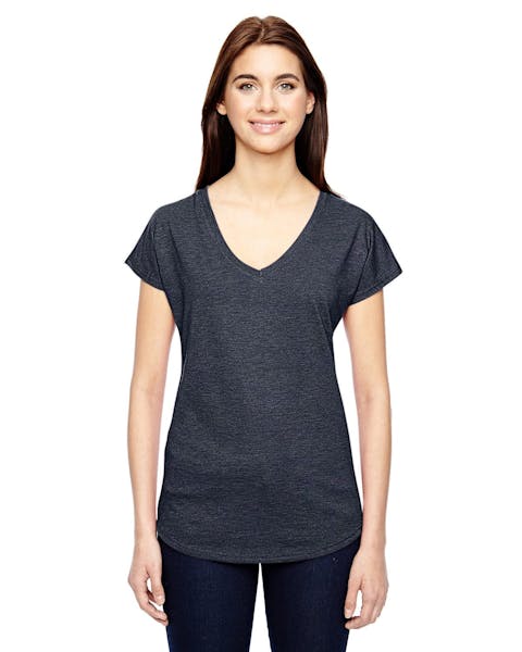 Anvil 6750VL Ladies' Triblend V - Neck T - Shirt - Ninja Transfers