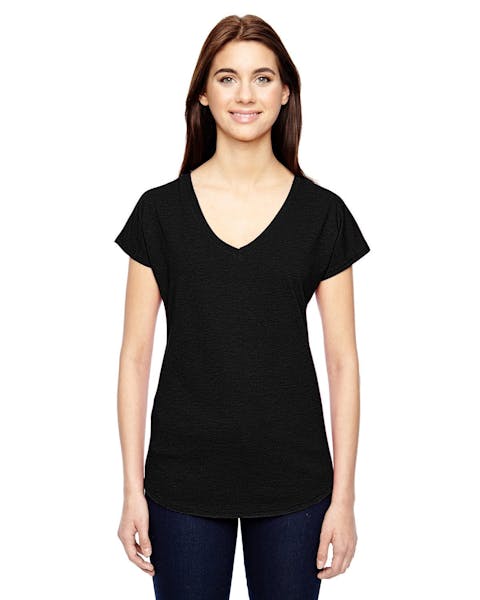 Anvil 6750VL Ladies' Triblend V - Neck T - Shirt - Ninja Transfers