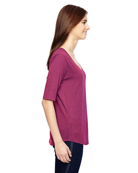 Anvil 6756L Ladies' Triblend Deep Scoop 1/2 - Sleeve T - Shirt - Ninja Transfers