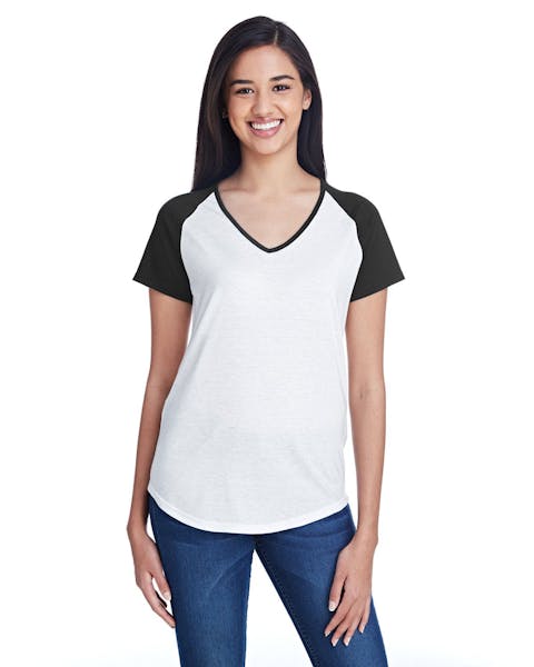 Anvil 6770VL Ladies' Tri - Blend Raglan T - Shirt - Ninja Transfers