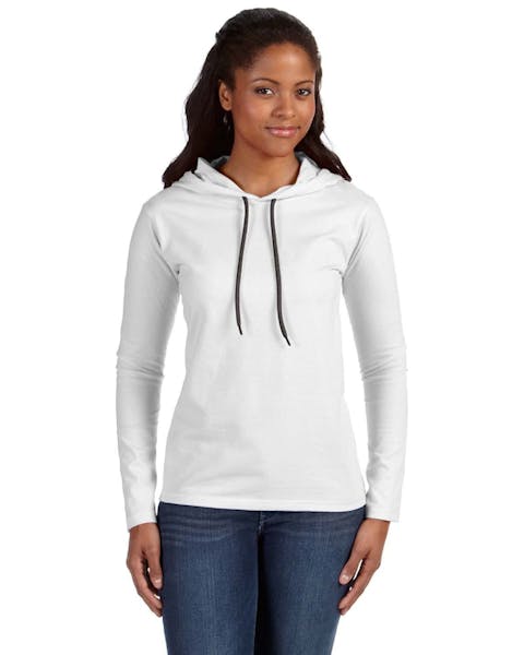 Anvil 887L Ladies' Lightweight Long - Sleeve Hooded T - Shirt - Ninja Transfers