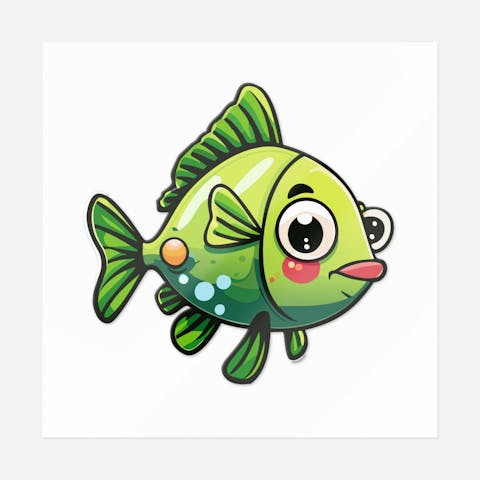 Pal Fish Sticker Aqua Pal Sticker | UV DTF Transfer Stickers
