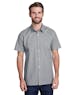 Artisan Collection by Reprime RP221 Mens Microcheck Gingham Short - Sleeve Cotton Shirt - Ninja Transfers