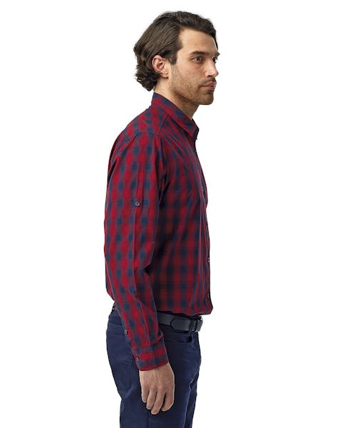 Artisan Collection by Reprime RP250 Men's Mulligan Check Long - Sleeve Cotton Shirt - Ninja Transfers