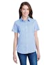 Artisan Collection by Reprime RP321 Ladies' Microcheck Gingham Short - Sleeve Cotton Shirt - Ninja Transfers