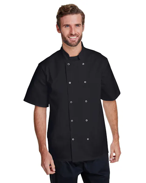 Artisan Collection by Reprime RP664 Chaqueta de chef unisex de manga corta con tachuelas en el frente