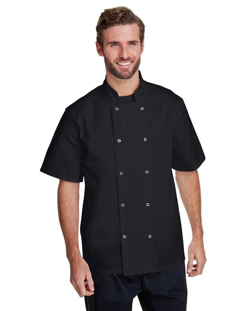 Artisan Collection by Reprime RP664 Unisex Studded Front Short-Sleeve Chef's Coat