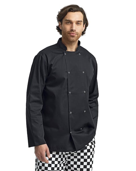 Artisan Collection by Reprime RP665 Unisex Studded Front Long - Sleeve Chef's Coat - Ninja Transfers