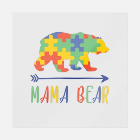 Autism Mama Bear Transfer - Ninja Transfers