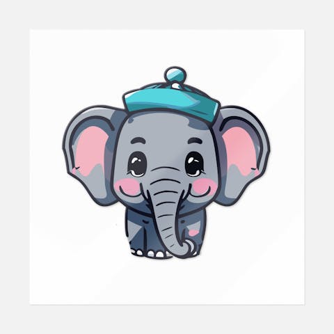 Baby Elephant Sticker - Ninja Transfers