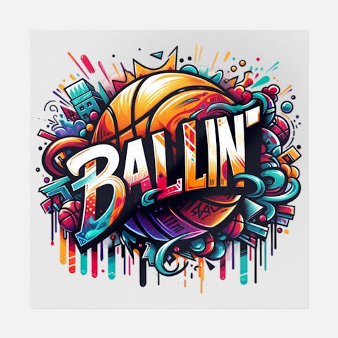 Ballin' Graffiti Transfer - Ninja Transfers