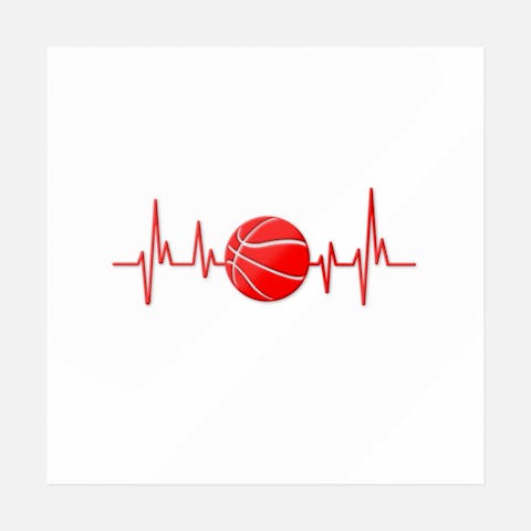 Basketball Heartbeat Sticker - Ninja Transfers