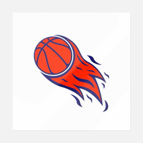 Basketball On Fire Sticker - Ninja Transfers