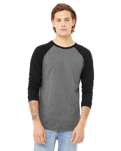 Bella + Canvas 3000C Men's Jersey Long - Sleeve Baseball T - Shirt - Ninja Transfers