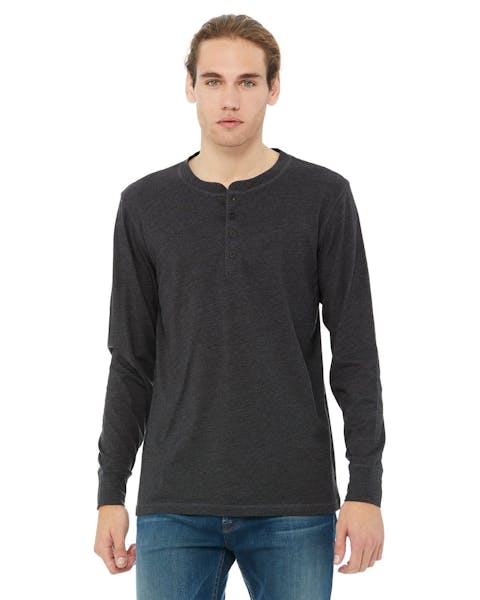 Bella + Canvas 3150 Men's Jersey Long - Sleeve Henley - Ninja Transfers