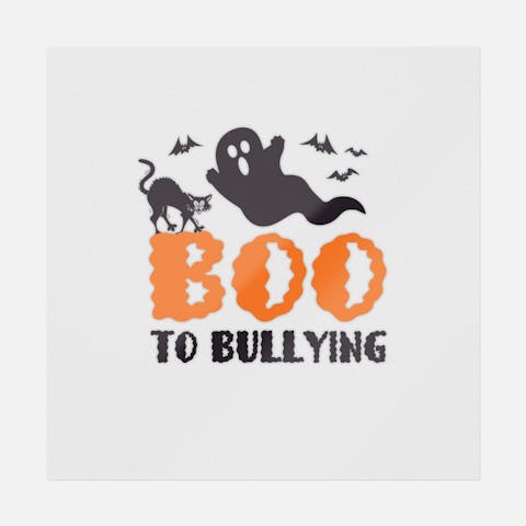 Boo To Bullying Black And Orange - Ninja Transfers