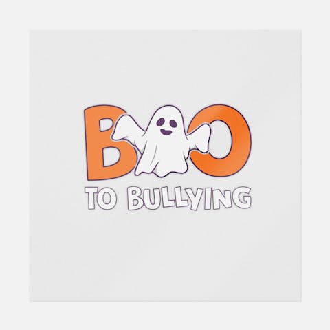Boo To Bullying White And Orange - Ninja Transfers