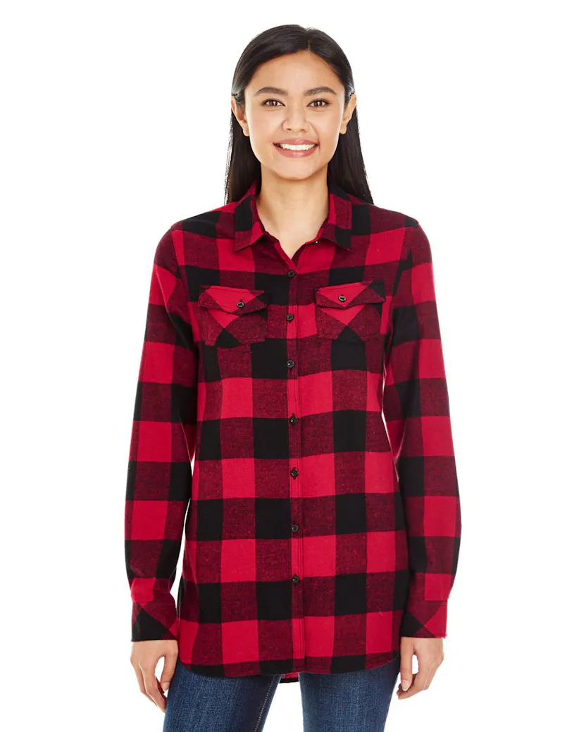 Burnside B5210 Ladies' Plaid Boyfriend Flannel Shirt - Ninja Transfers