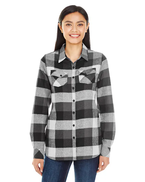 Burnside B5210 Ladies' Plaid Boyfriend Flannel Shirt - Ninja Transfers