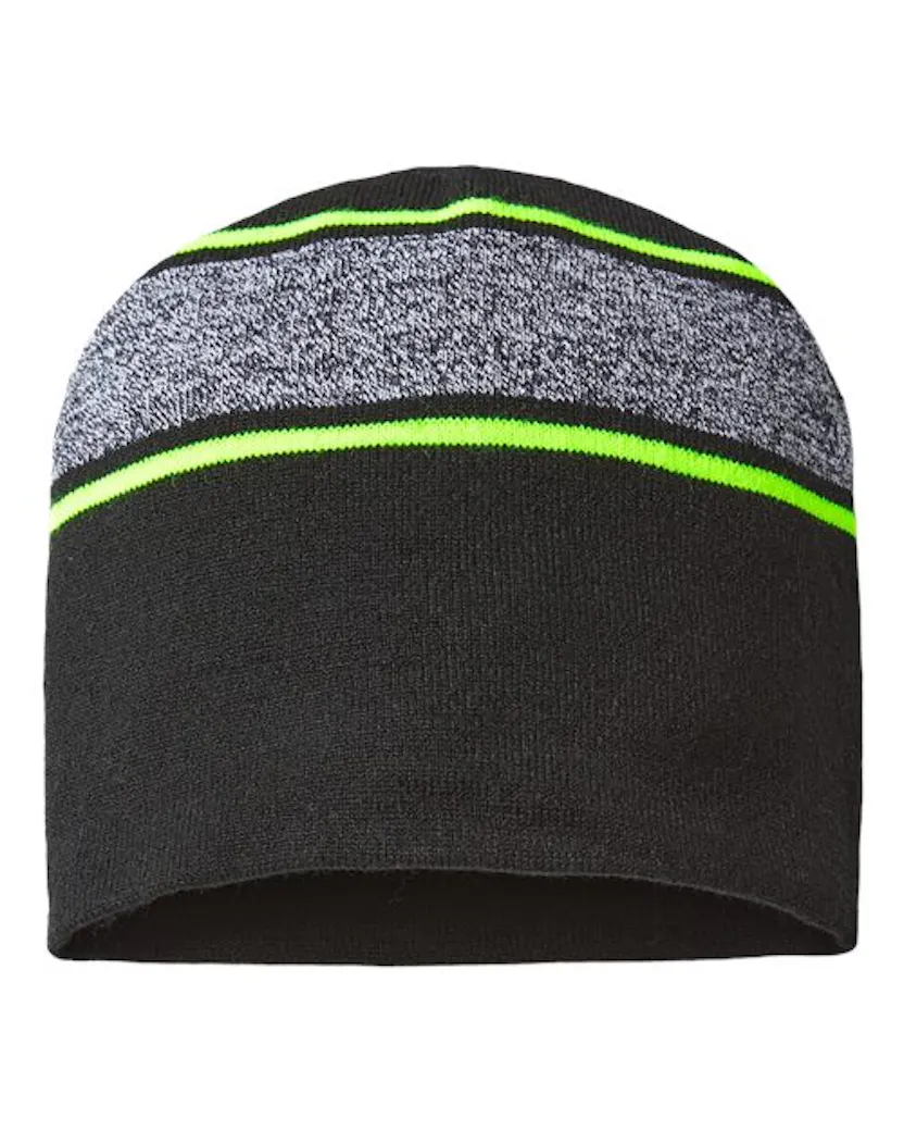 CAP AMERICA RKV9 USA - Made Variegated Striped Beanie - Ninja Transfers