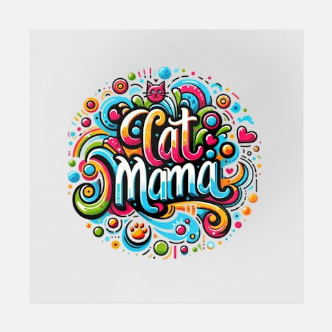 Cat Mama Vibrant Art - Ninja Transfers