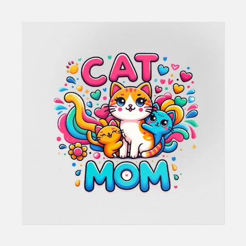 Cat Mom Cute Art - Ninja Transfers