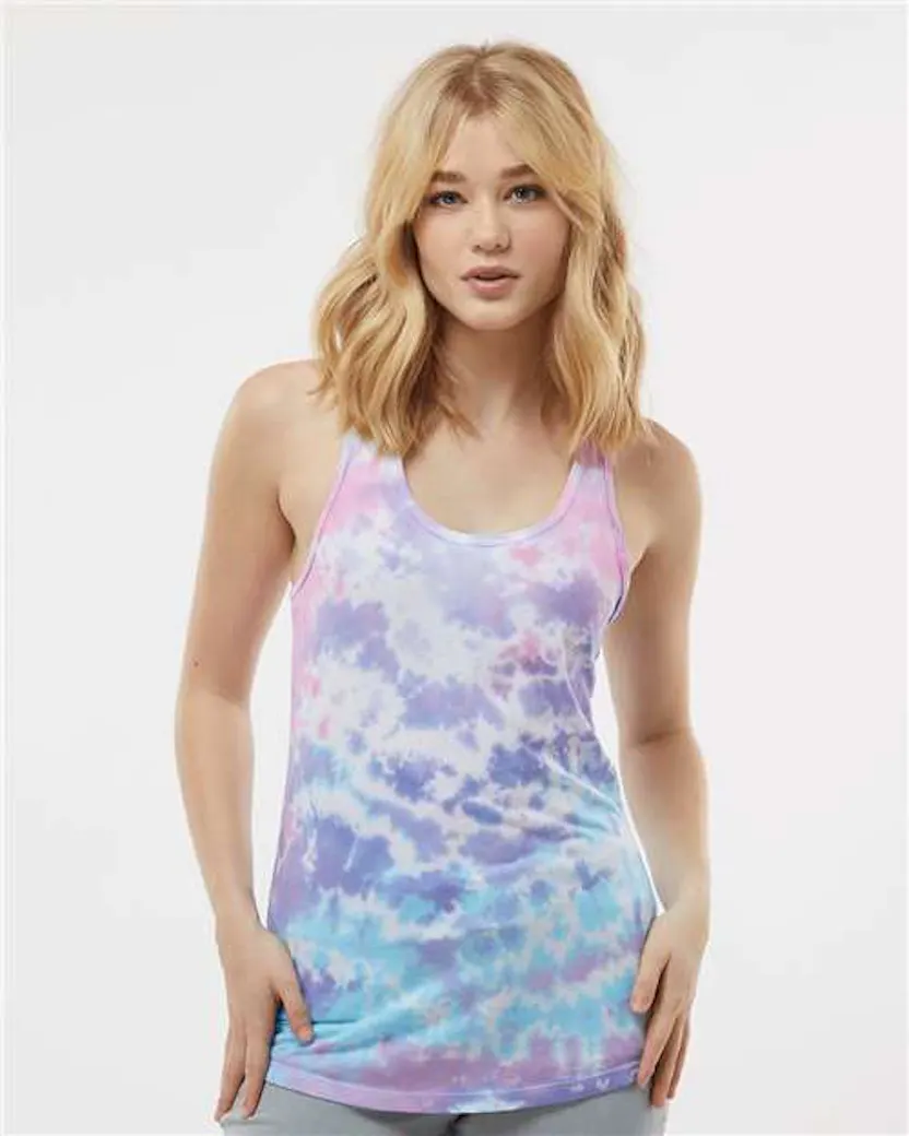 Colortone 3400 Women's Tie - Dyed Racerback Tank Top - Ninja Transfers