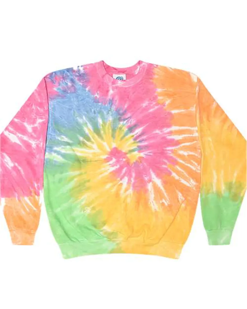 Colortone 8100 Tie - Dyed Fleece Crewneck Sweatshirt - Ninja Transfers