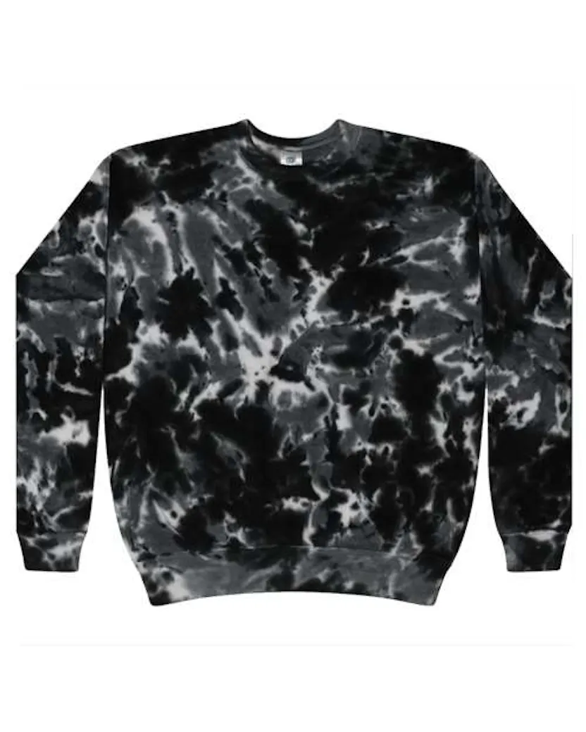 Colortone 8100 Tie - Dyed Fleece Crewneck Sweatshirt - Ninja Transfers