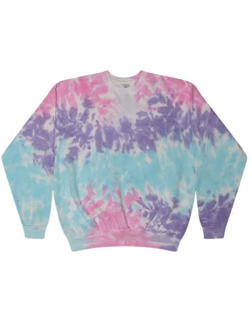 Colortone 8100 Tie - Dyed Fleece Crewneck Sweatshirt - Ninja Transfers