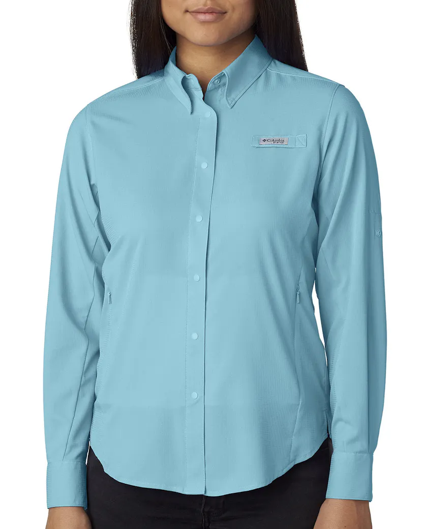 Columbia 7278 Ladies' Tamiami II Long - Sleeve Shirt - Ninja Transfers
