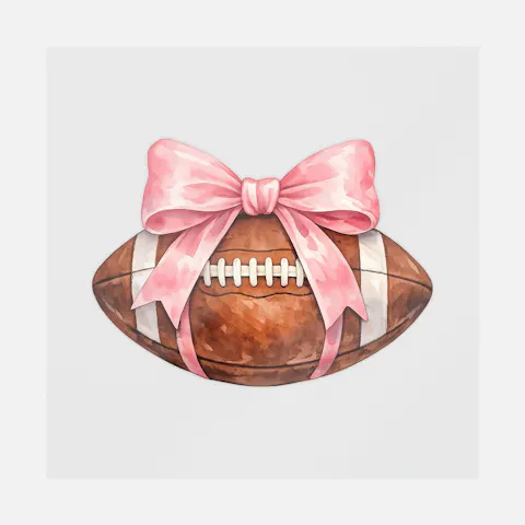Coquette Football with Pink Bow Ready-to-Press DTF Transfer