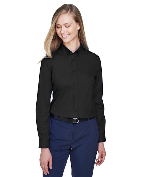 Core 365 78193 Ladies' Operate Long - Sleeve Twill Shirt - Ninja Transfers