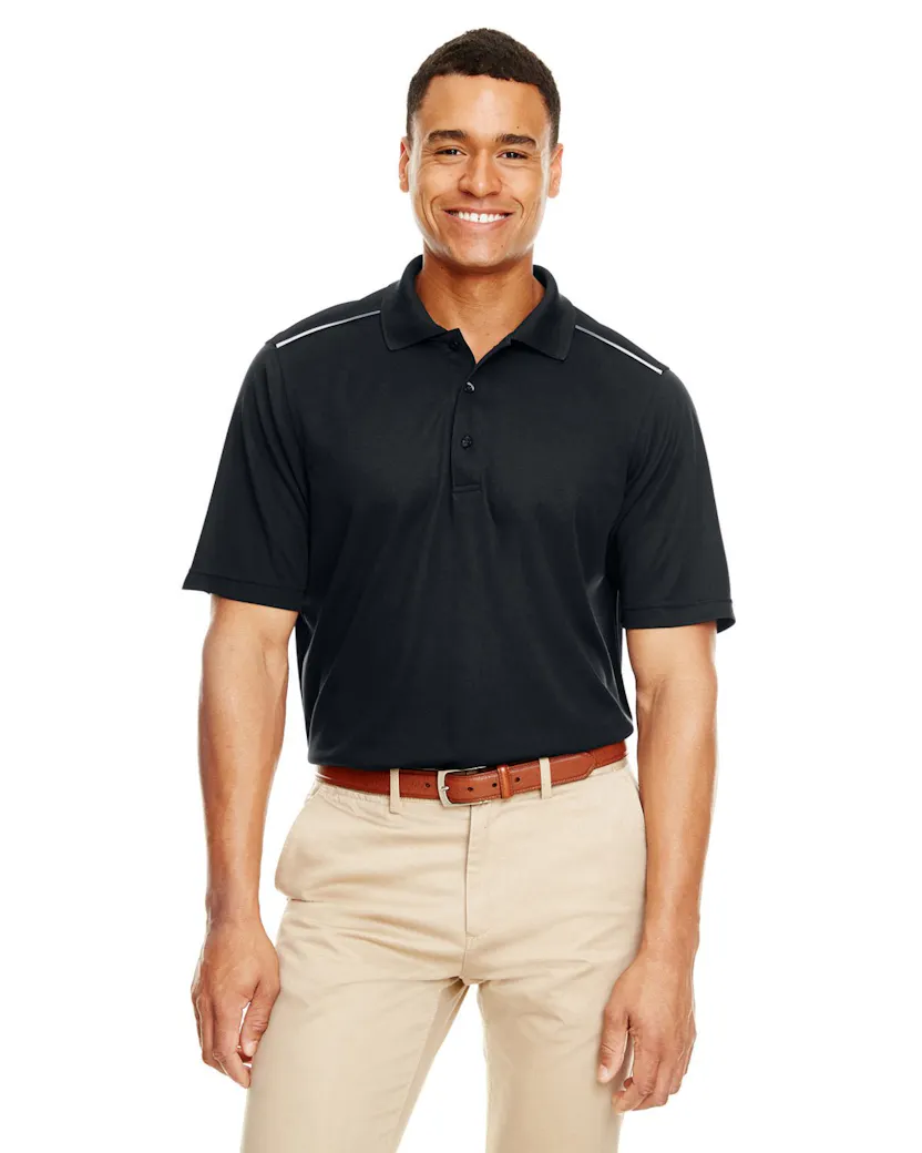 Core 365 88181R Men's Radiant Performance Piqu Polo withReflective Piping - Ninja Transfers