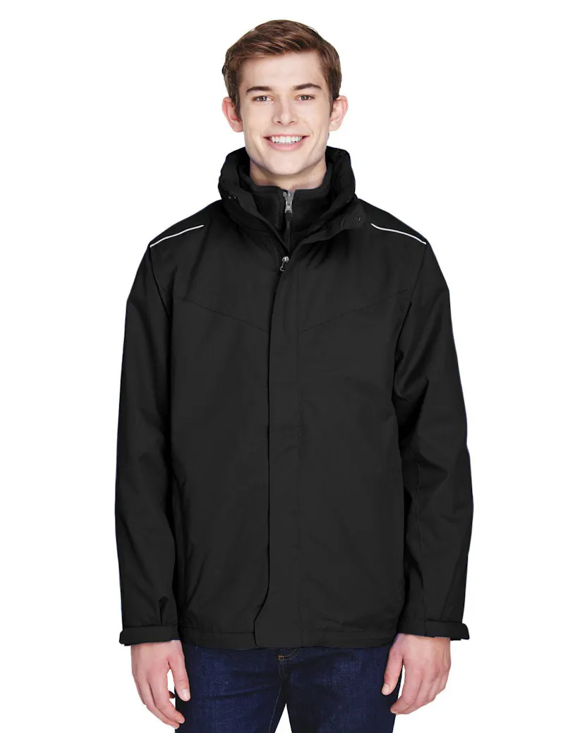 Core 365 88205T Men's Tall Region 3 - in - 1 Jacket with FleeceLiner - Ninja Transfers
