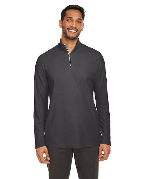 Core 365 CE405 Men's Fusion ChromaSoft Pique Quarter - Zip - Ninja Transfers