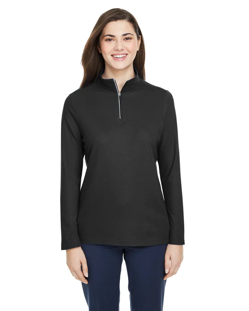 Core 365 CE405W Ladies' Fusion ChromaSoft Pique Quarter - Zip - Ninja Transfers