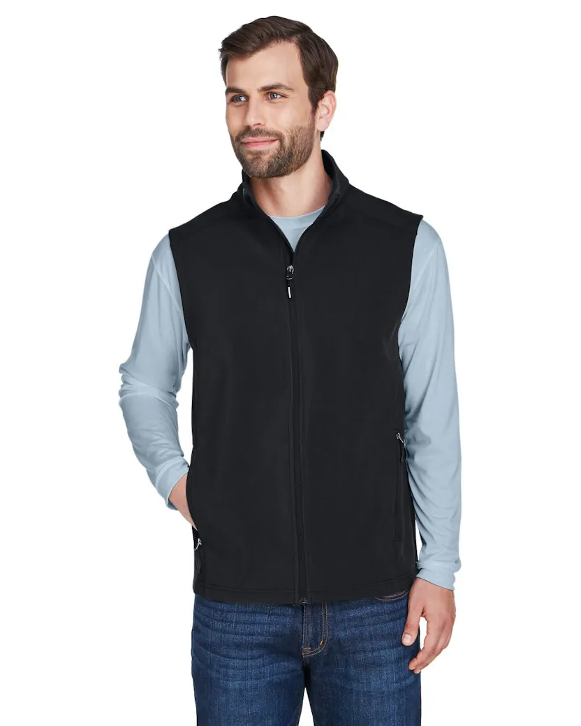 Core 365 CE701 Men's Cruise Two - Layer Fleece Bonded Soft Shell Vest - Ninja Transfers