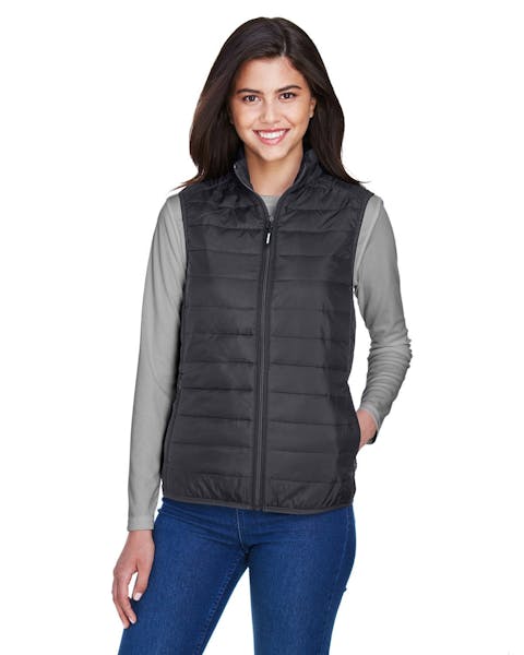 Core 365 CE702W Ladies' Prevail Packable Puffer Vest - Ninja Transfers