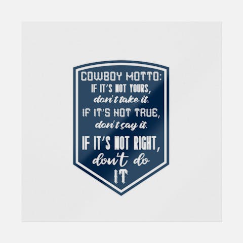 Cowboy Motto - Ninja Transfers