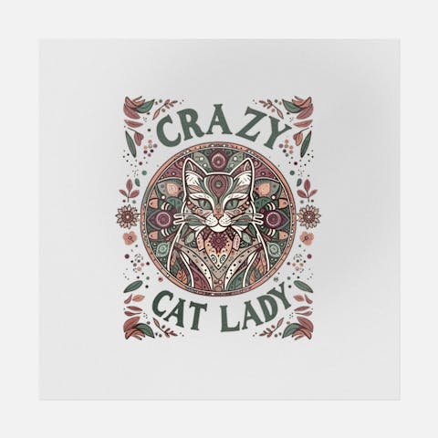 Crazy Cat Lady Bohemian Style - Ninja Transfers
